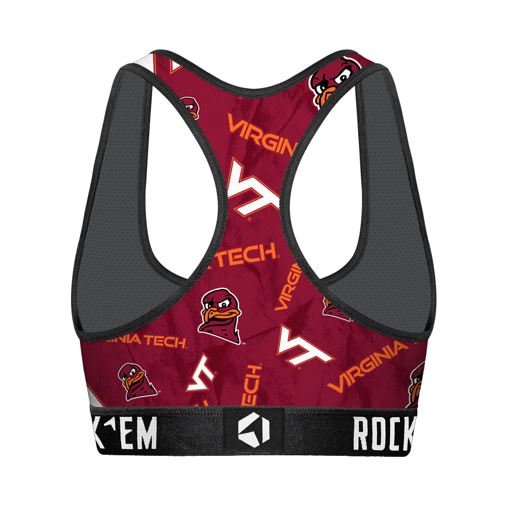 Virginia Tech Hokies - Logo All-Over Women's Sports Bra