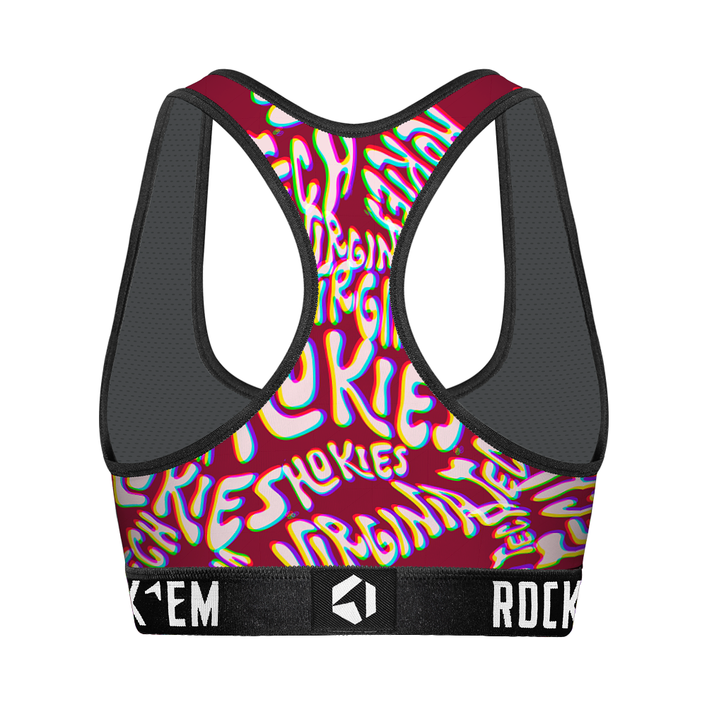 Virginia Tech Hokies - Twisted Wordmark Women's Sports Bra