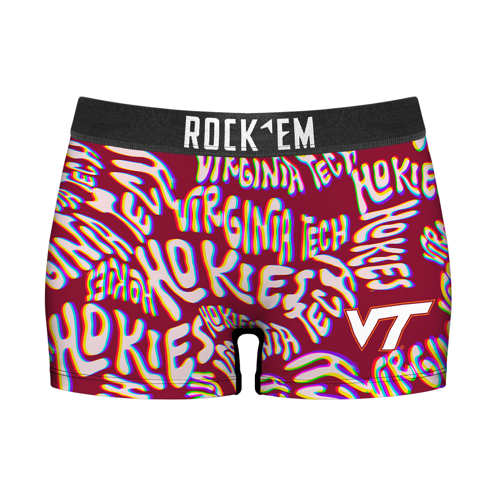 Virginia Tech Hokies - Twisted Wordmark Women's Boy Shorts