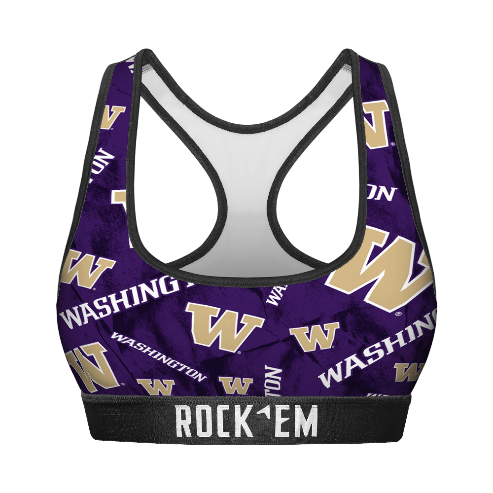 Washington Huskies - Logo All-Over Women's Sports Bra