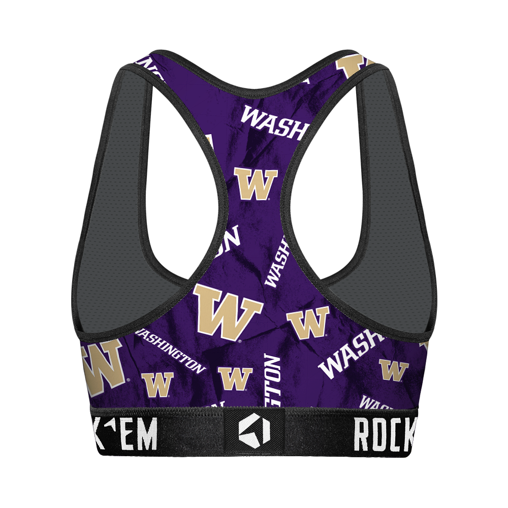 Washington Huskies - Logo All-Over Women's Sports Bra