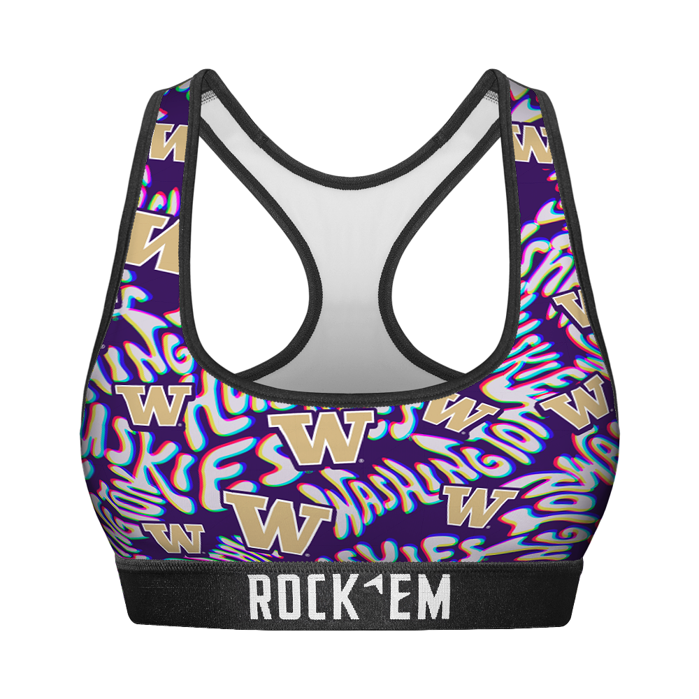 Washington Huskies - Twisted Wordmark Women's Sports Bra