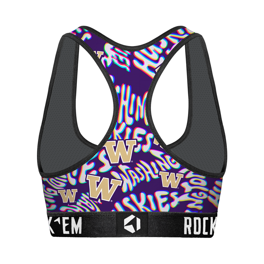 Washington Huskies - Twisted Wordmark Women's Sports Bra