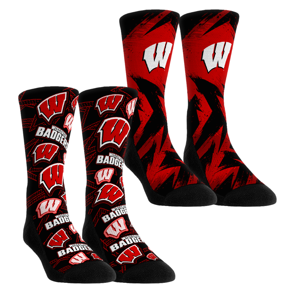 Wisconsin Badgers - Game Day 2-Pack Crew Socks