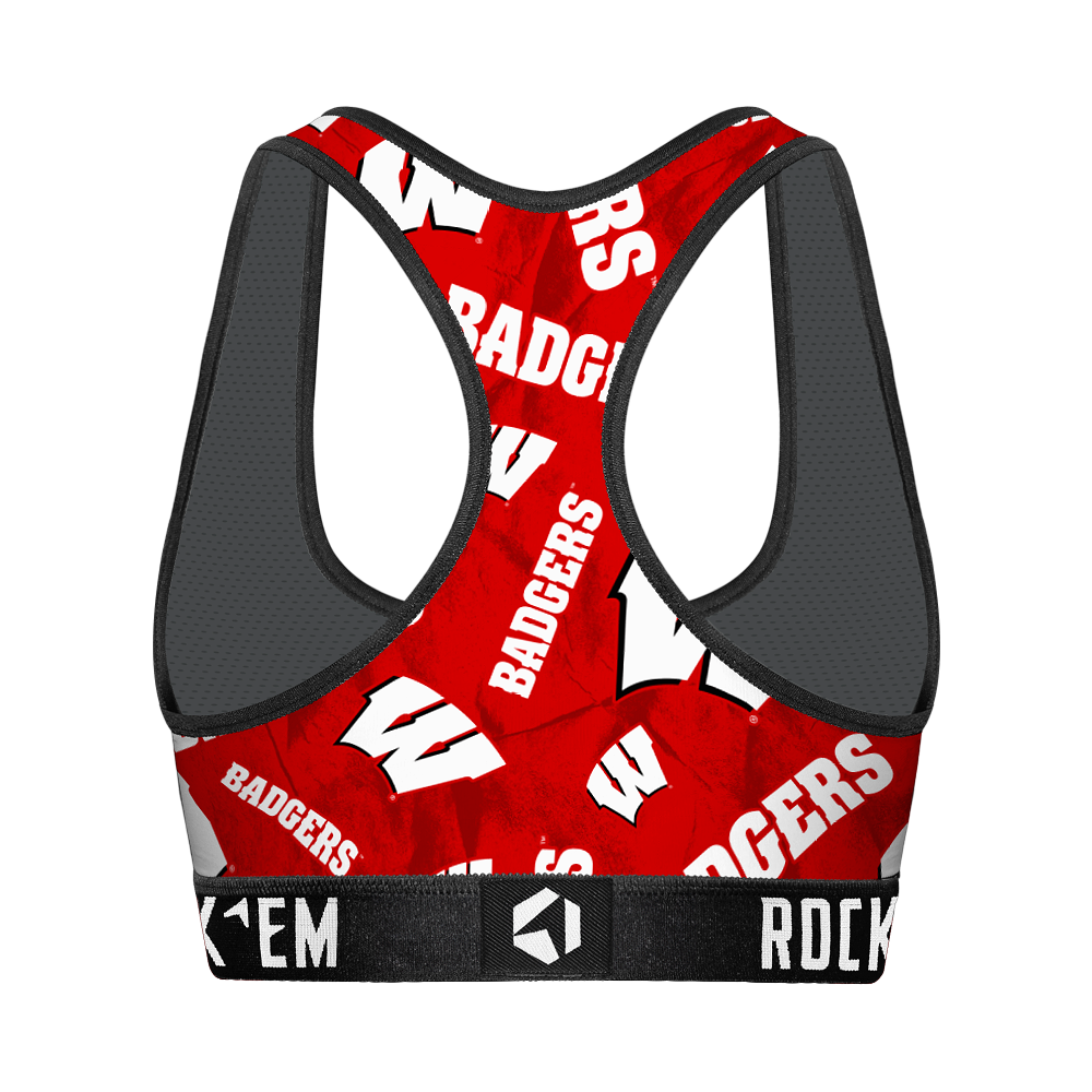 Wisconsin Badgers - Logo All-Over Women's Sports Bra