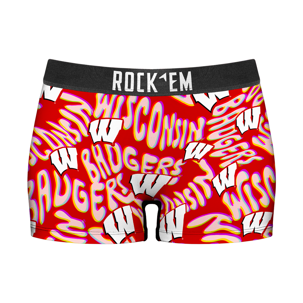 Wisconsin Badgers - Twisted Wordmark Women's Boy Shorts