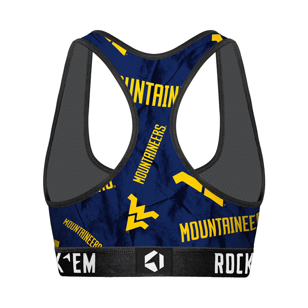 West Virginia Mountaineers - Logo All-Over Women's Sports Bra