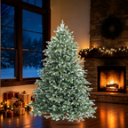 Artificial Christmas tree shown in a holiday room