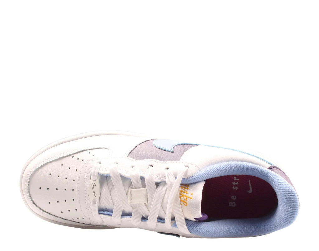 Nike Air Force 1 LV8 Big Kids Basketball Shoes White/Royal Pulse-Eggplant
