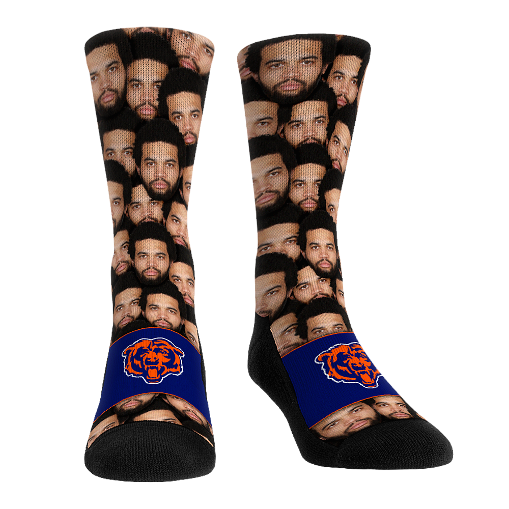 Caleb Williams - Chicago Bears - Face Repeat Crew Socks