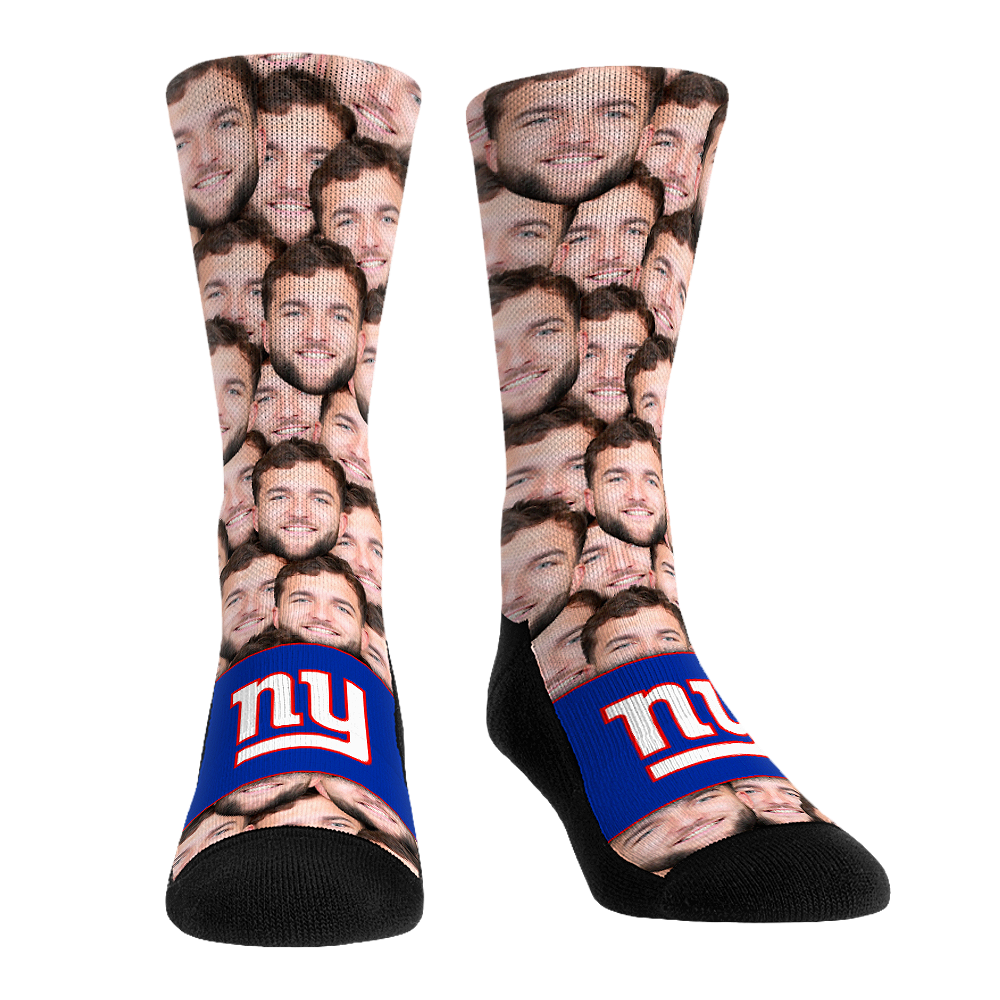 Cam Skattebo - New York Giants - Face Repeat Crew Socks