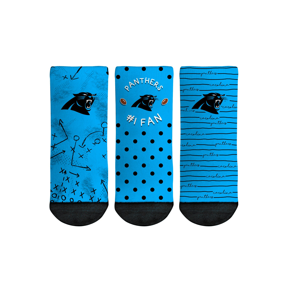 Carolina Panthers - Number 1 Fan 3-Pack (Toddler) Socks