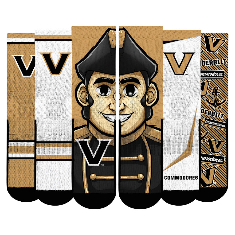 Vanderbilt Commodores - Super Fan Crew Socks 5-Pack