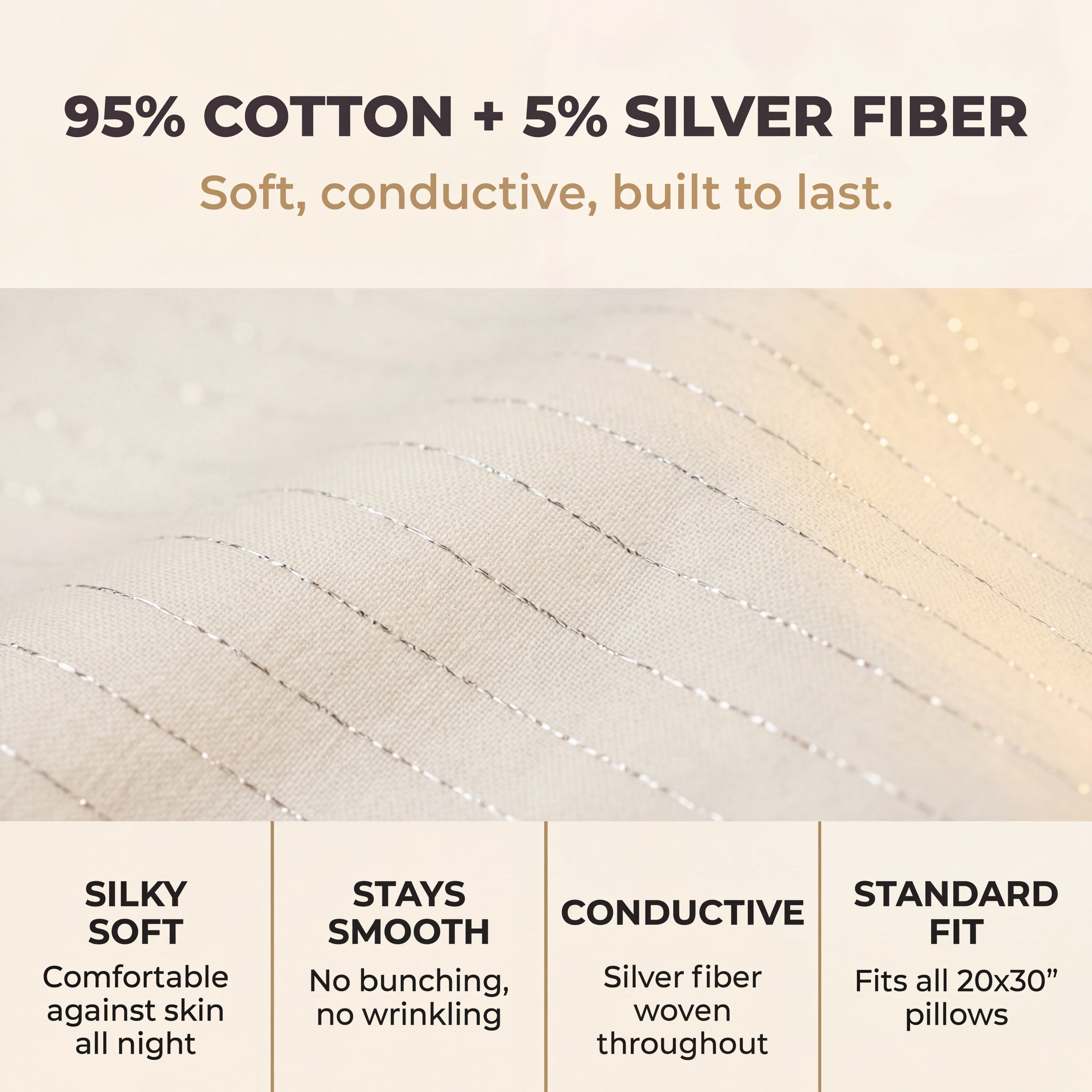 GAYA™ Grounding Pillow Case - Off White
