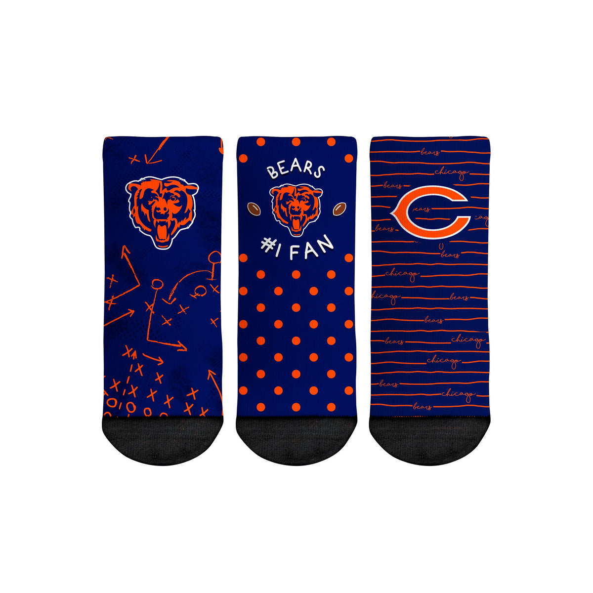 Chicago Bears - Number 1 Fan 3-Pack (Toddler) Socks