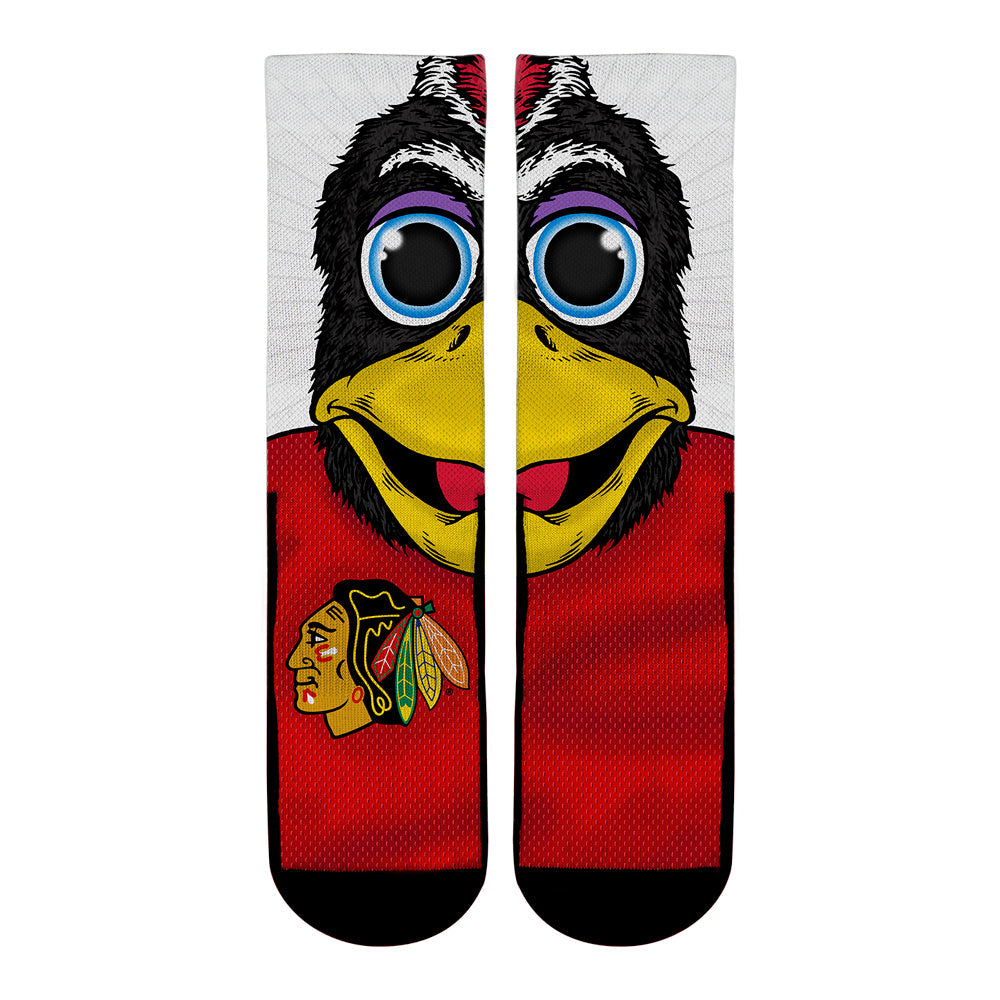 Chicago Blackhawks - Split Face Mascot Crew Socks