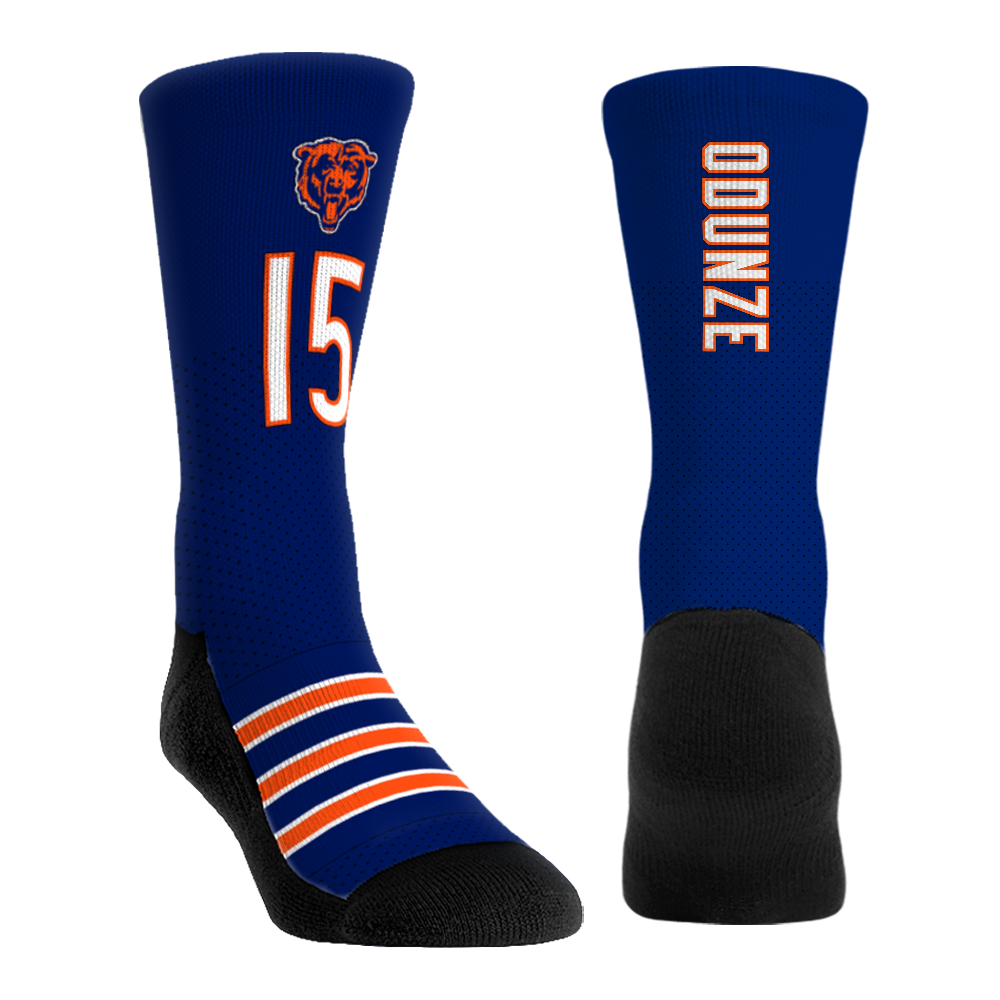Rome Odunze - Chicago Bears - Jersey (Navy) Crew Socks