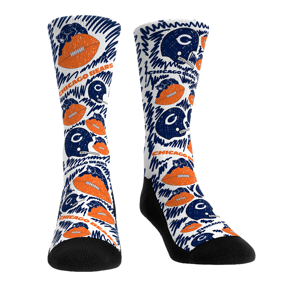 Chicago Bears - Throwback Logo Sketch Crew Socks