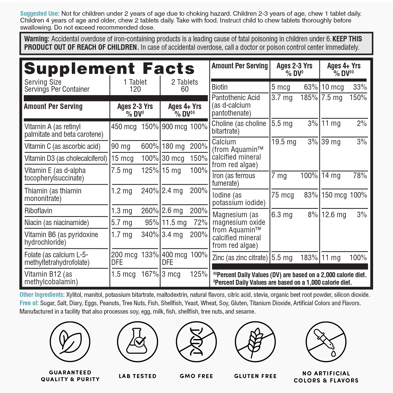 Kid's Multivitamin - 120 Chewable Tablets