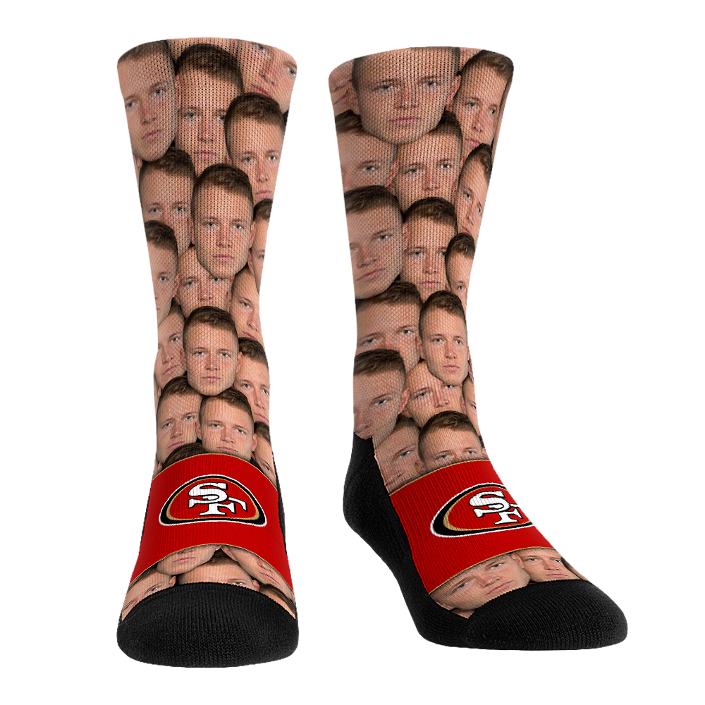 Christian McCaffrey - San Francisco 49ers - Face Repeat Crew Socks
