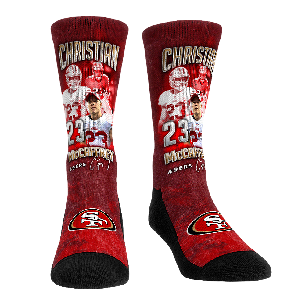 Christian McCaffrey - San Francisco 49ers - Retro Photo Crew Socks