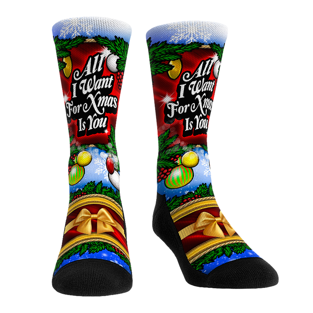 All I Want for Xmas Is You Crew Socks