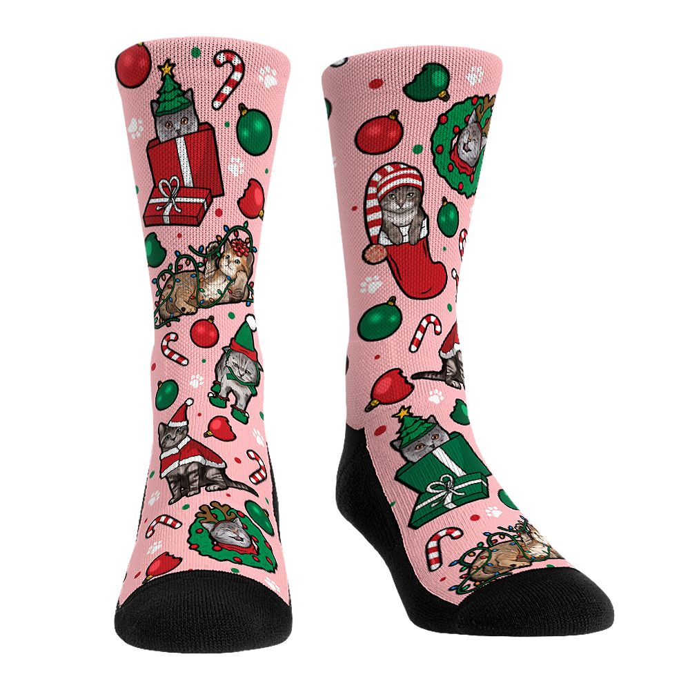 Holiday Cats - All-Over Crew Socks