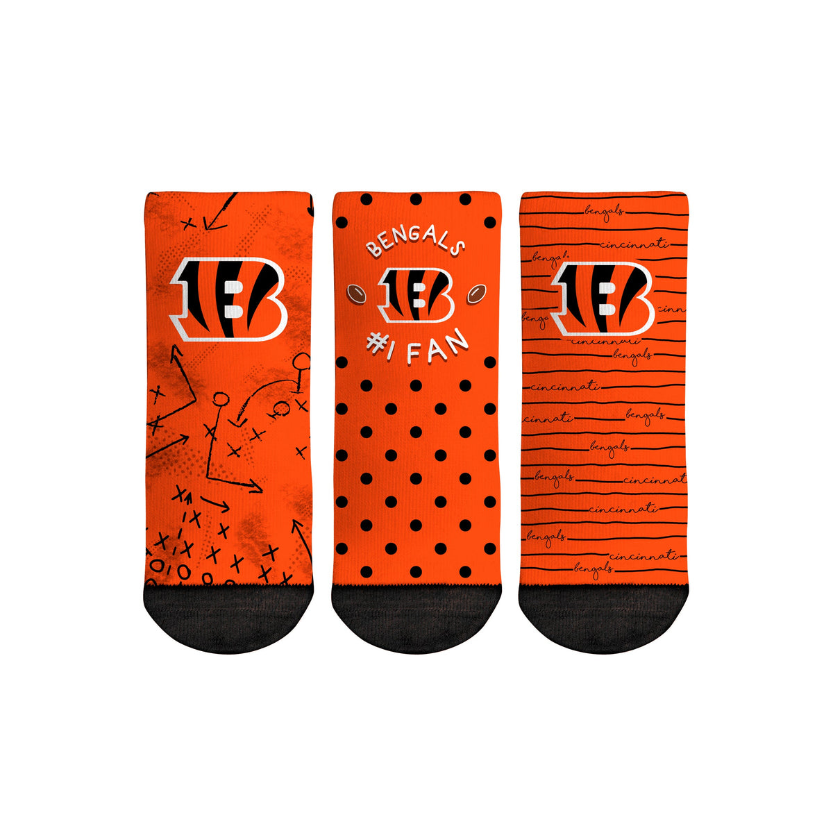 Cincinnati Bengals - Number 1 Fan 3-Pack (Toddler) Socks