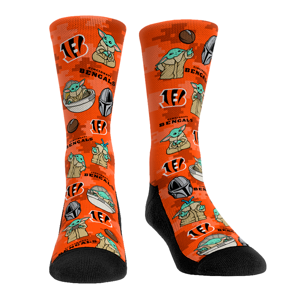 Cincinnati Bengals - Star Wars - Grogu All-Over Crew Socks