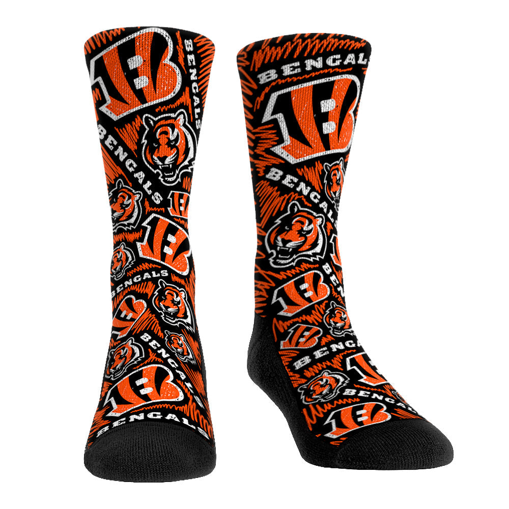 Cincinnati Bengals - Logo Sketch Crew Socks