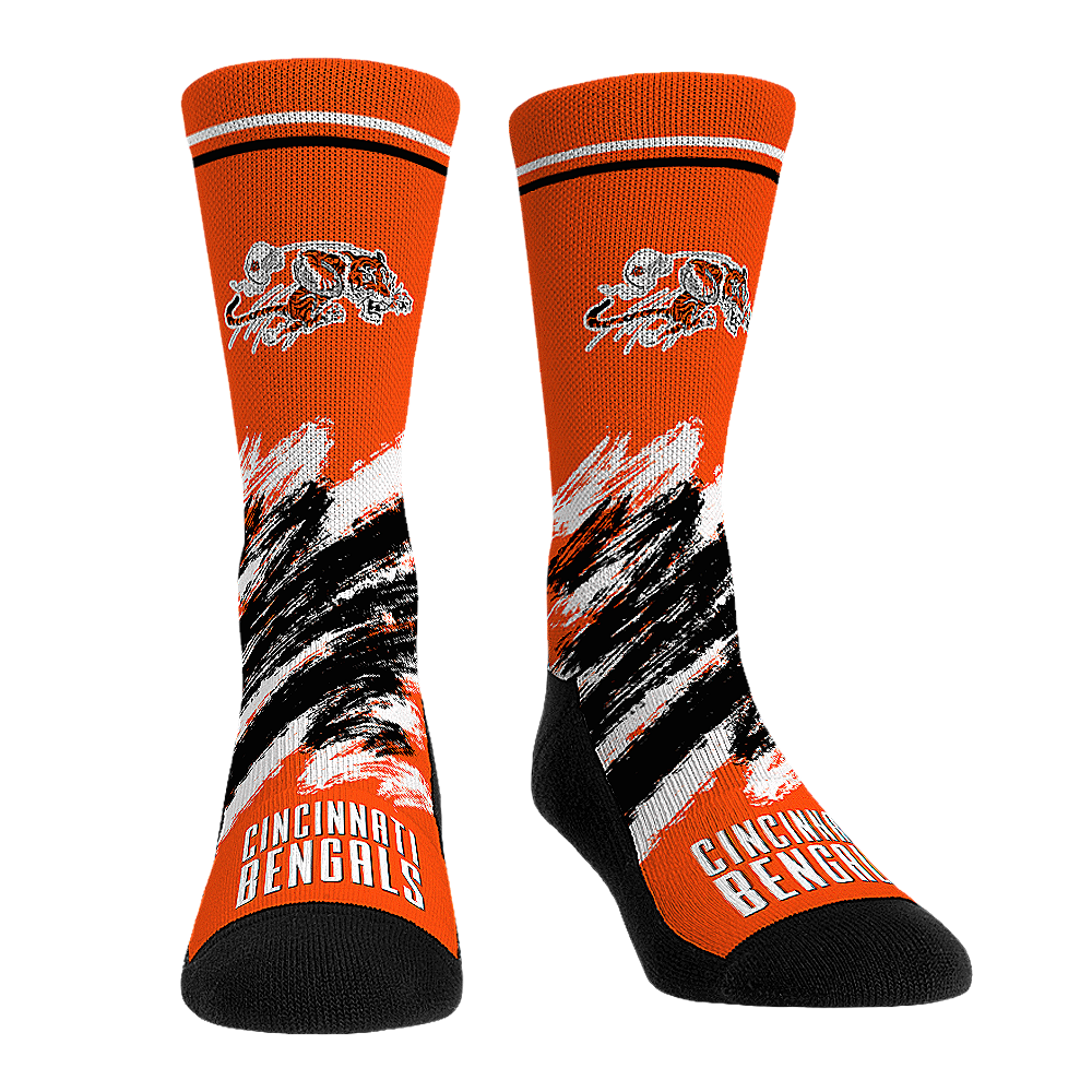 Cincinnati Bengals - Throwback Paint Crew Socks