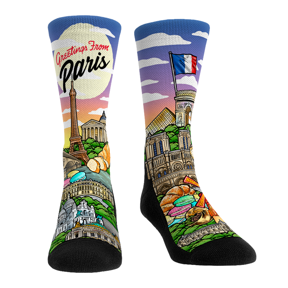 Greetings from Paris Crew Socks
