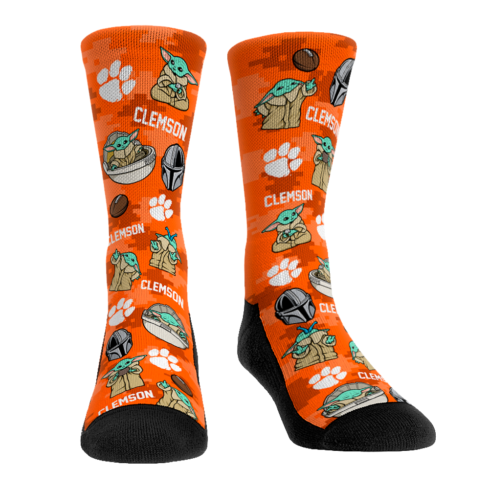 Clemson Tigers - Star Wars - Grogu All-Over Crew Socks
