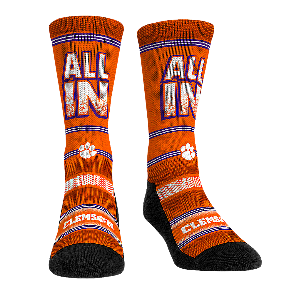 Clemson Tigers - Slogan (All In) Crew Socks