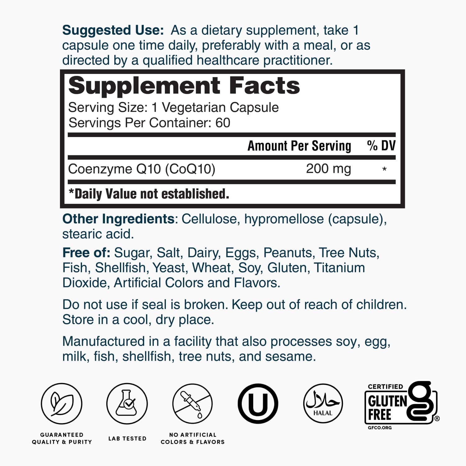 CoQ10 200 mg - 60 Capsules