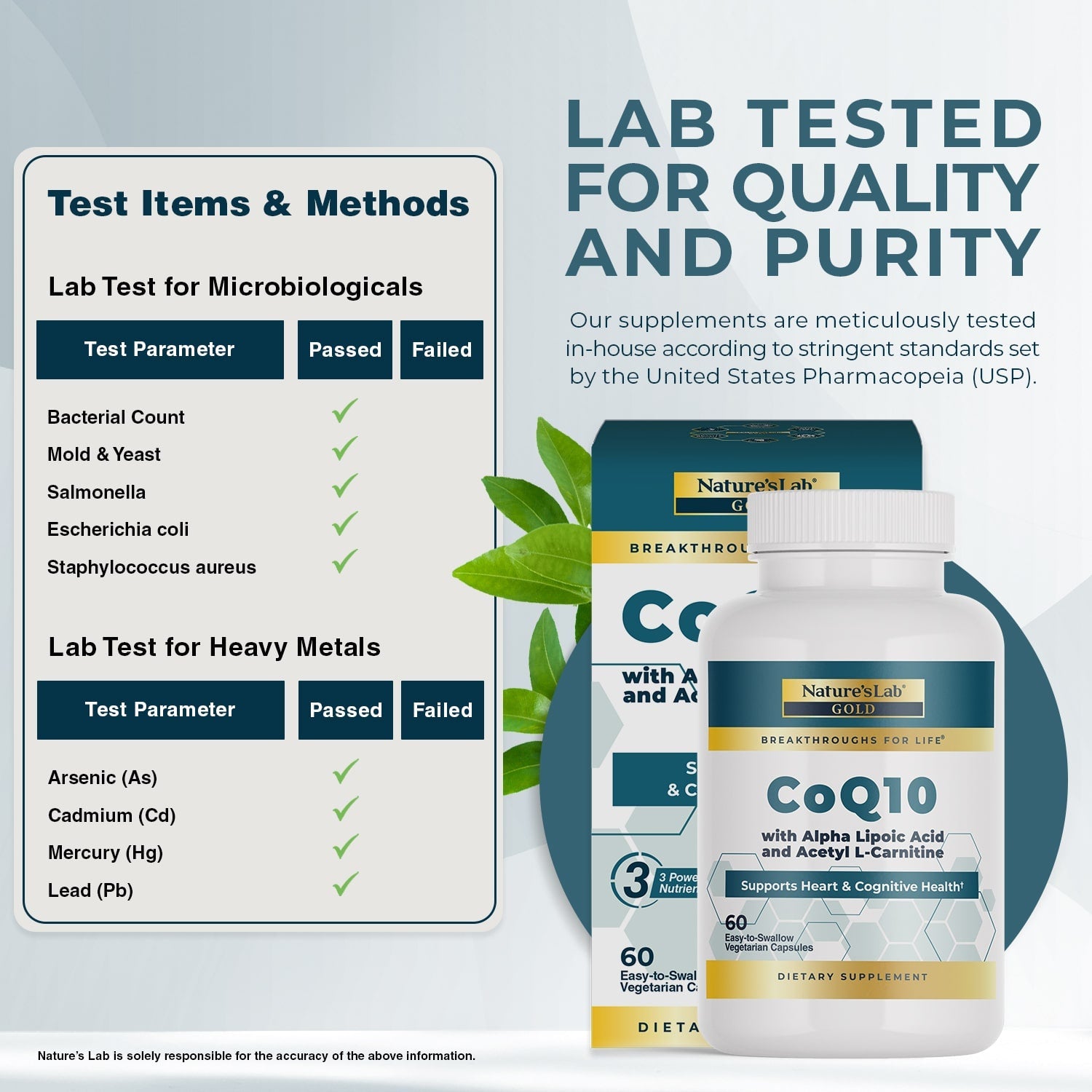 Gold CoQ10 + Alpha Lipoic Acid + Acetyl L-Carnitine HCl - 60 Capsules