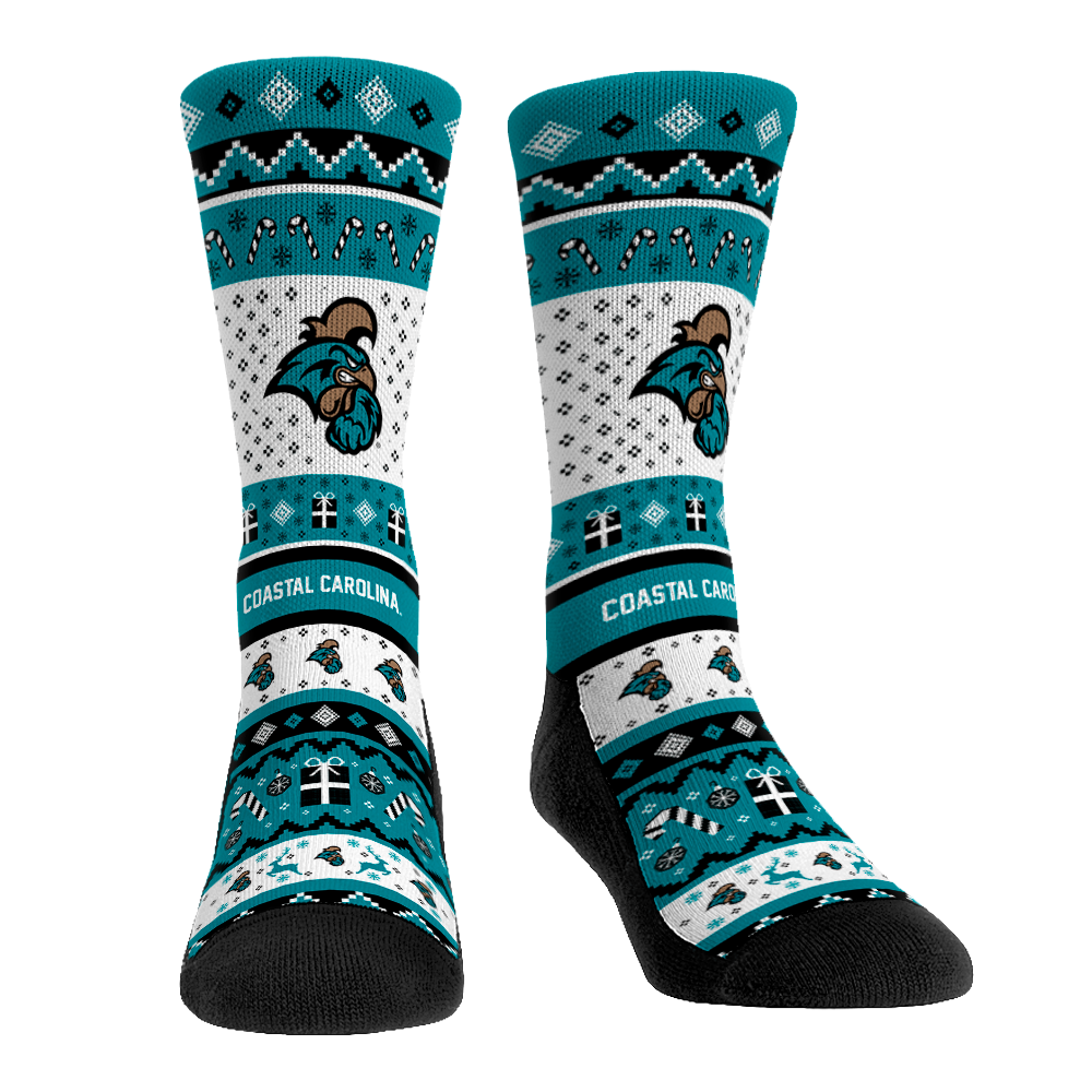 Coastal Carolina Chanticleers - Tacky Sweater Crew Socks