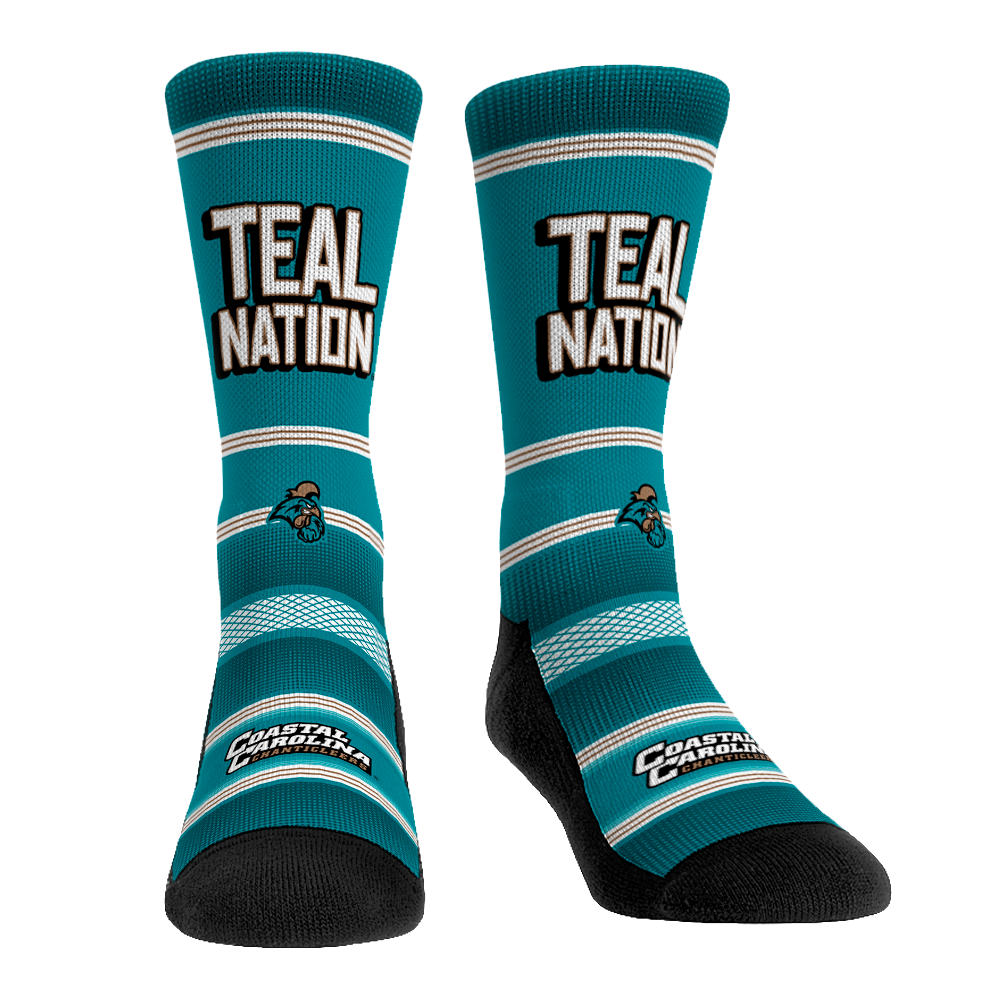 Coastal Carolina Chanticleers - Teal Nation Crew Socks