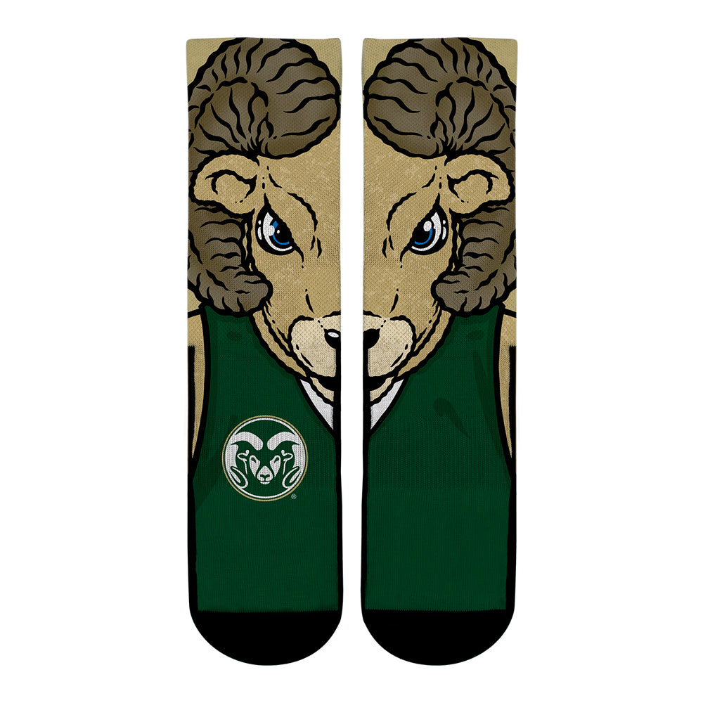 Colorado State Rams - Cam The Ram Mascot Crew Socks