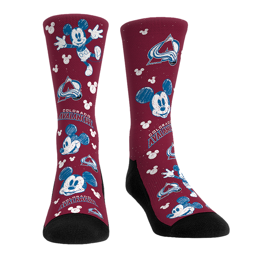 Colorado Avalanche - Disney - Mickey Sketch Crew Socks