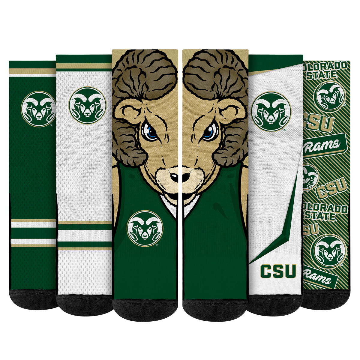 Colorado State Rams - Super Fan Crew Socks 5-Pack