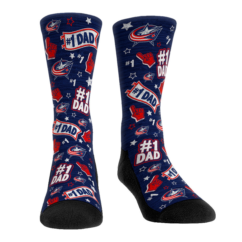 Columbus Blue Jackets - #1 Dad Crew Socks