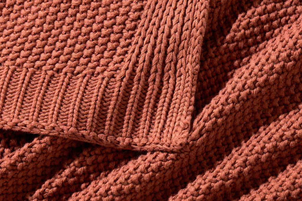 Cozy Knit Cotton Throw Blanket