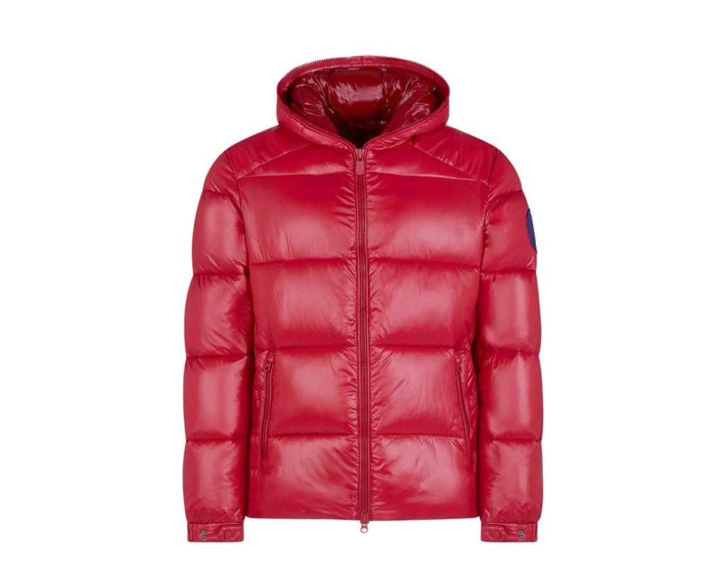 Save The Duck Luck Quilted Hooded Puffer Men Jacket Tango Red
