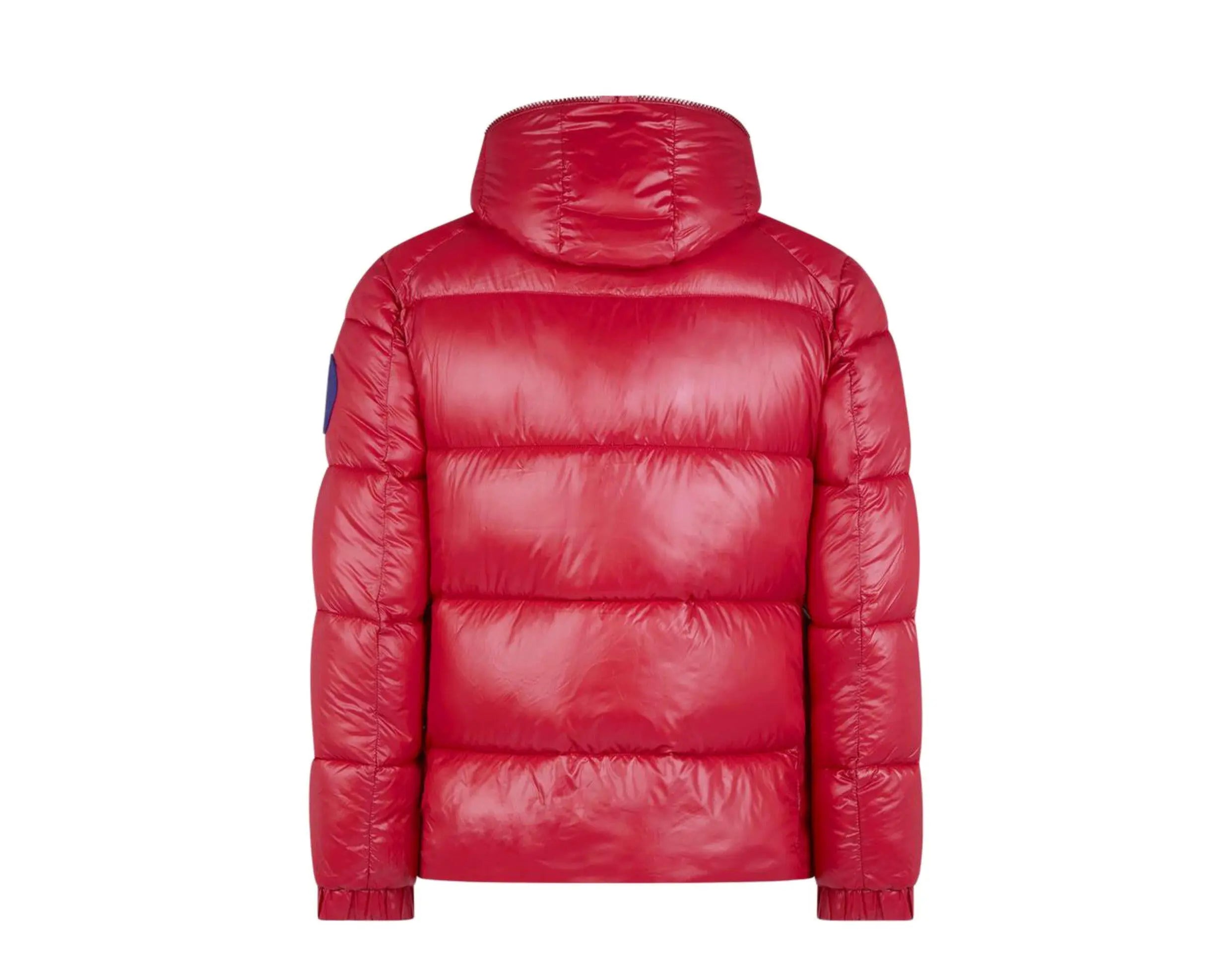 Save The Duck Luck Quilted Hooded Puffer Men Jacket Tango Red