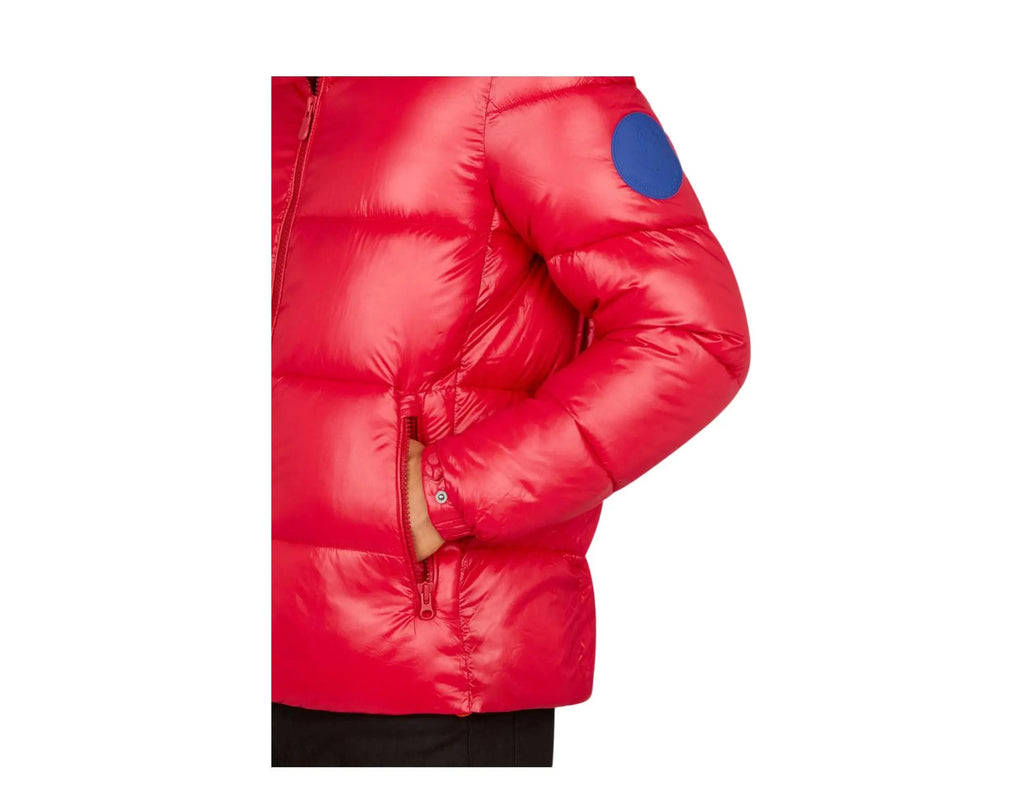Save The Duck Luck Quilted Hooded Puffer Men Jacket Tango Red