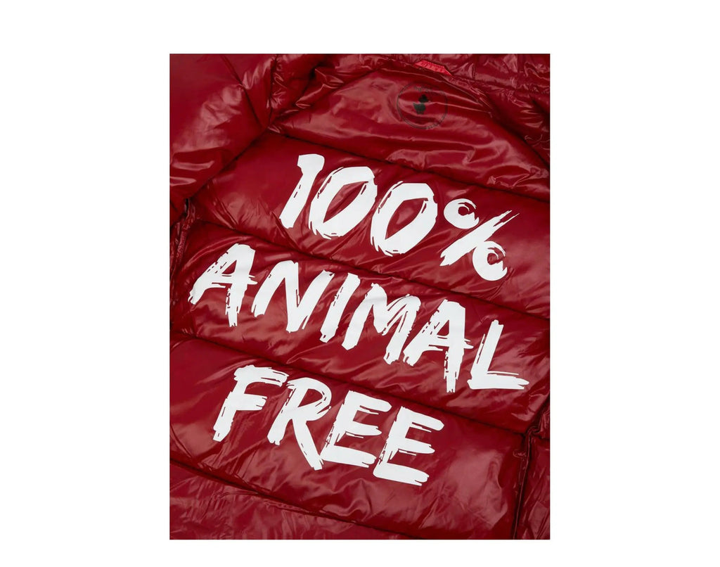 Save The Duck Luck Quilted Hooded Puffer Men Jacket Tango Red