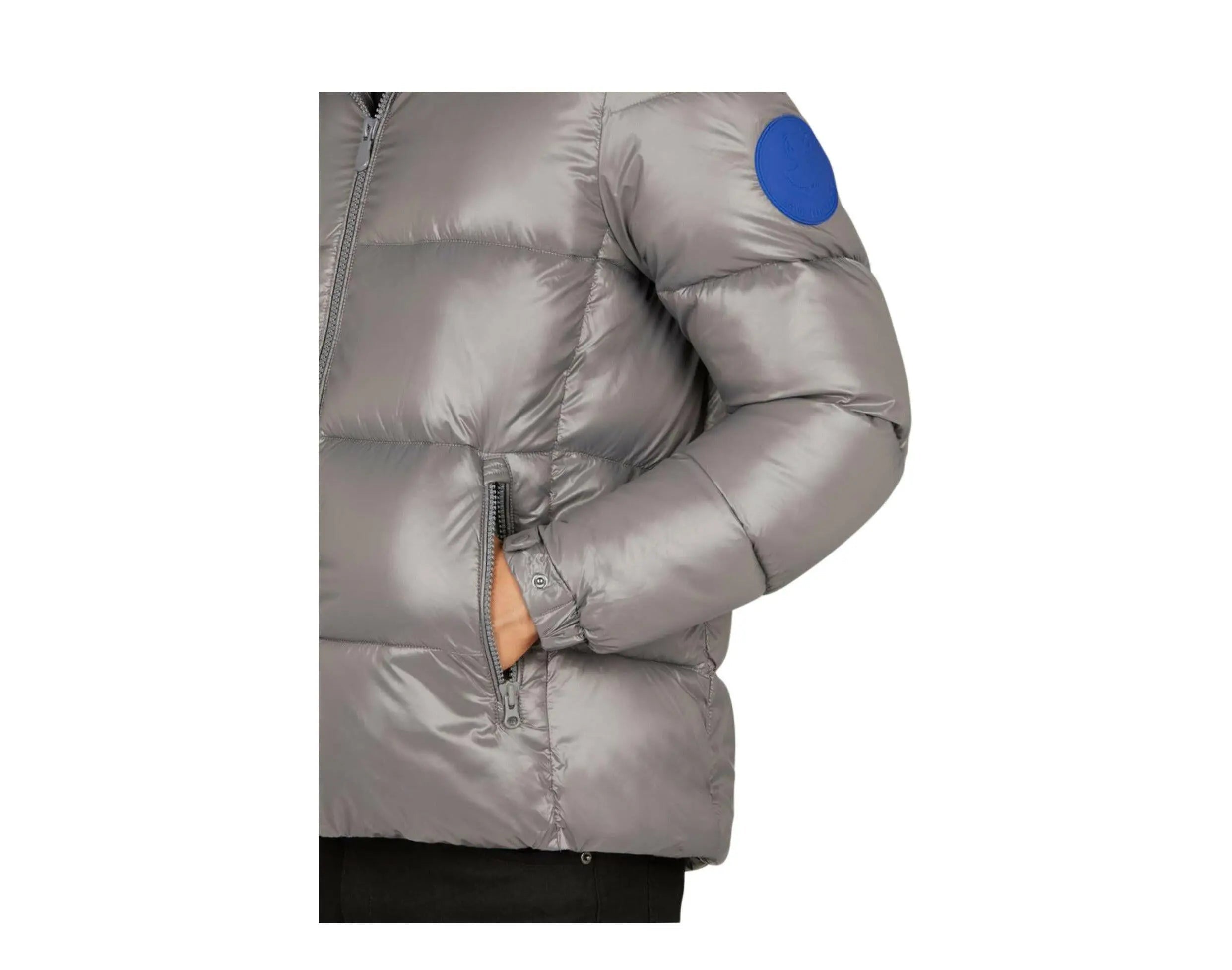 Save The Duck Luck Quilted Hooded Puffer Men Jacket Mid Grey