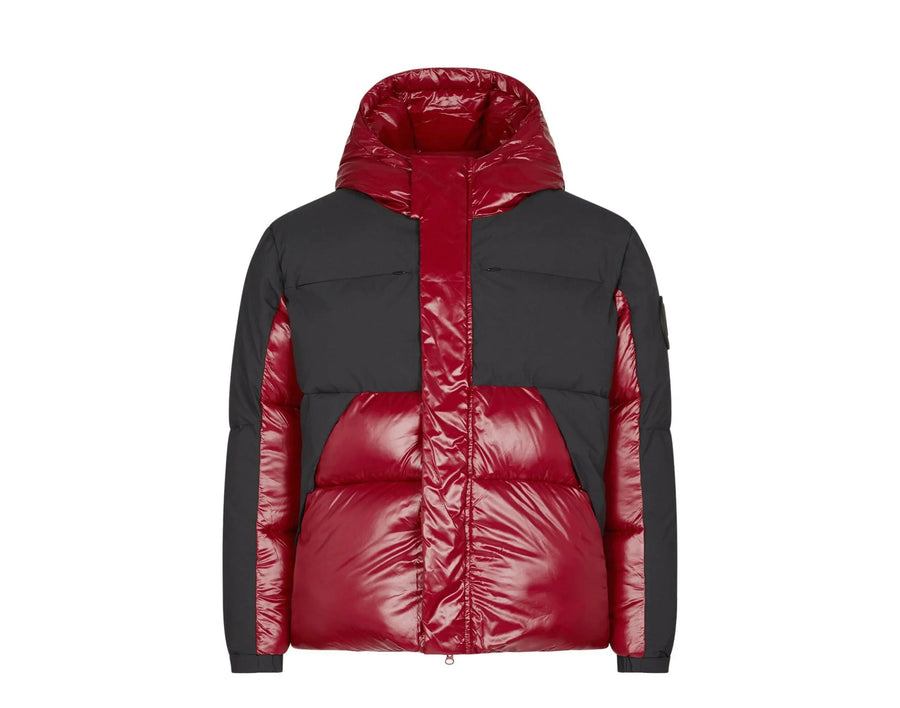Save The Duck Luma Hooded Puffer Men Jacket Mineral Red/Black