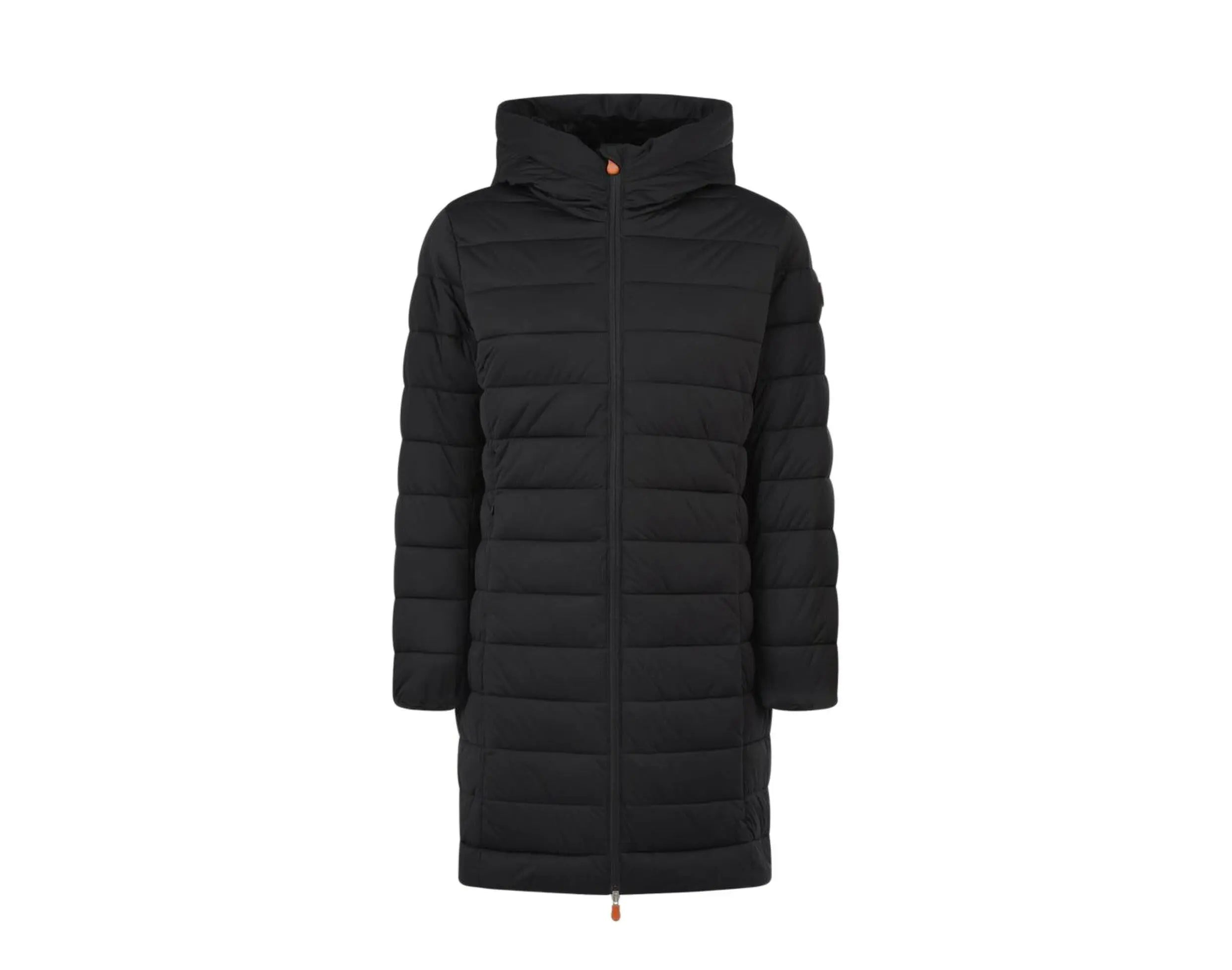 Save The Duck Sold Faux Fur Lined 3/4 Hooded Women Coat Black